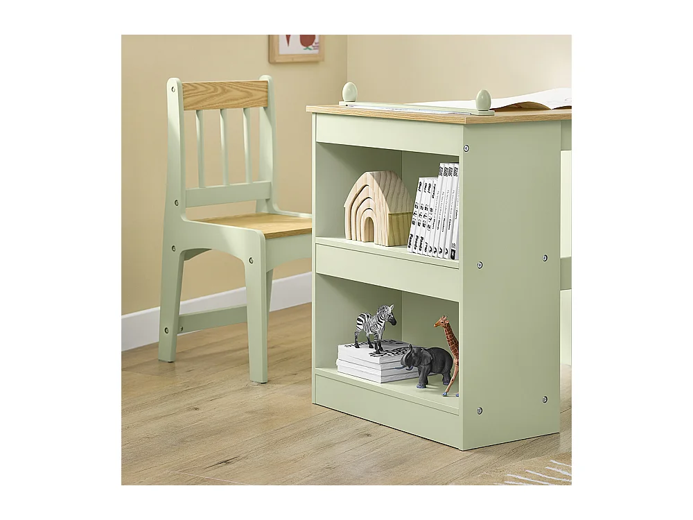SoBuy stół dziecięcy z krzesłem i uchwytem na papier, zielony