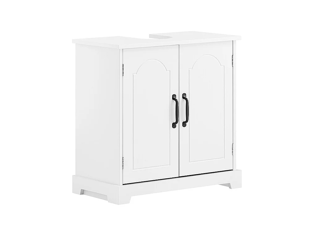 SoBuy Meuble de Rangement pour Salle de Bain, Armoire sous Lavabo à Étagères Réglables, Blanc