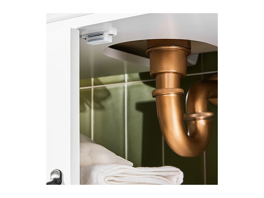 SoBuy Meuble de Rangement pour Salle de Bain, Armoire sous Lavabo à Étagères Réglables, Blanc