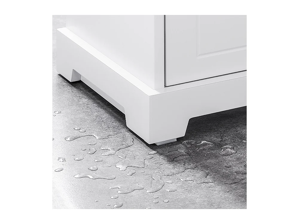 SoBuy Meuble de Rangement pour Salle de Bain, Armoire sous Lavabo à Étagères Réglables, Blanc