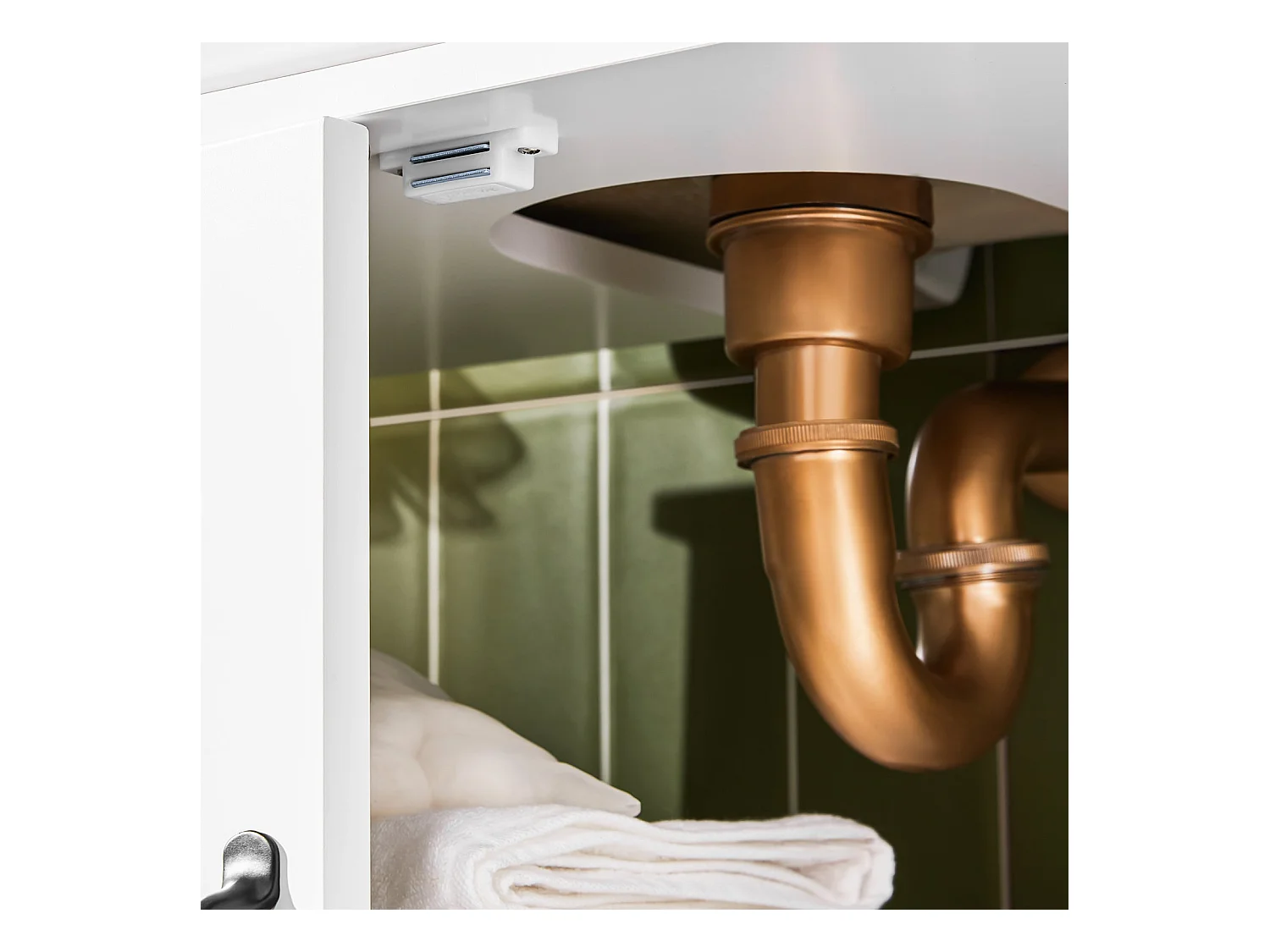 SoBuy Meuble de Rangement pour Salle de Bain, Armoire sous Lavabo à Étagères Réglables, Blanc