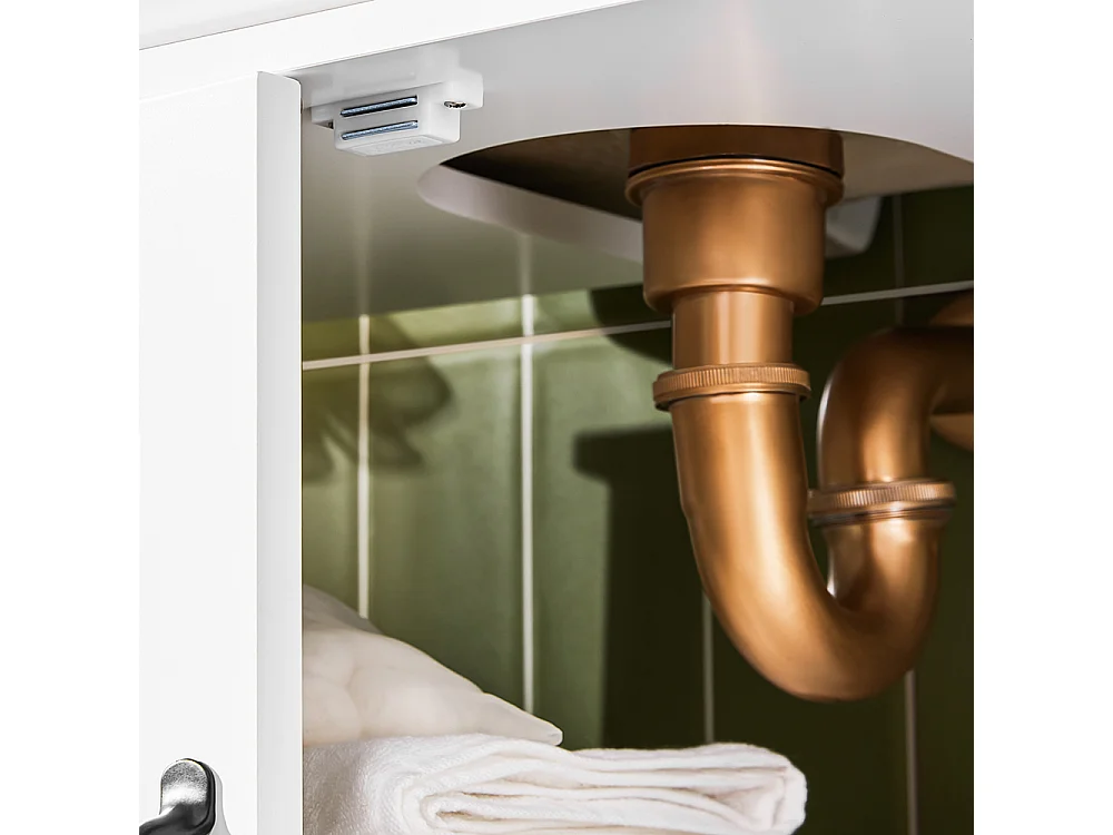 SoBuy Meuble de Rangement pour Salle de Bain, Armoire sous Lavabo à Étagères Réglables, Blanc