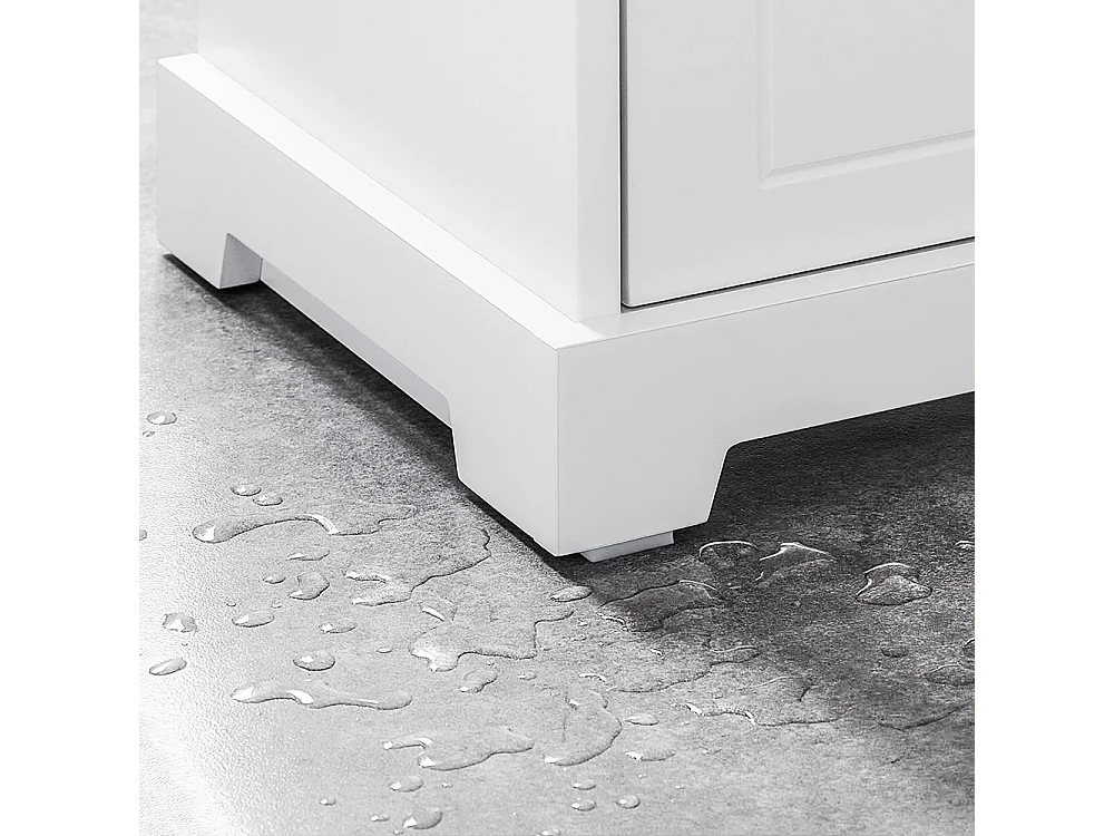 SoBuy Meuble de Rangement pour Salle de Bain, Armoire sous Lavabo à Étagères Réglables, Blanc