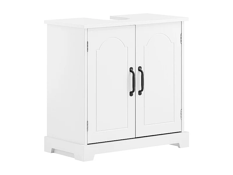 SoBuy Meuble de Rangement pour Salle de Bain, Armoire sous Lavabo à Étagères Réglables, Blanc