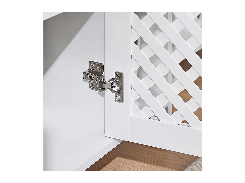 Meuble de Salle de Bain sous Vasque à 2 Portes, Niche Ouverte, MDF E1, Étagère Réglable