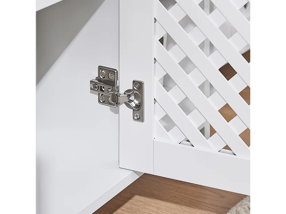 Meuble de Salle de Bain sous Vasque à 2 Portes, Niche Ouverte, MDF E1, Étagère Réglable