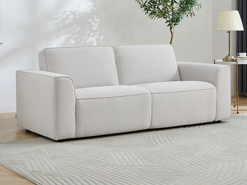 Canapé 3 places convertible express en tissu gris clair MOTETO