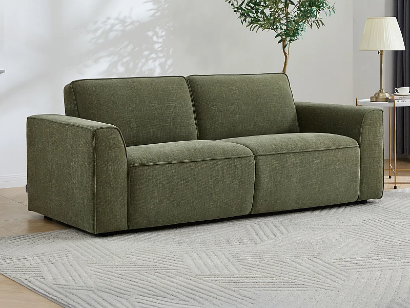 Canapé 3 places convertible express en tissu vert MOTETO