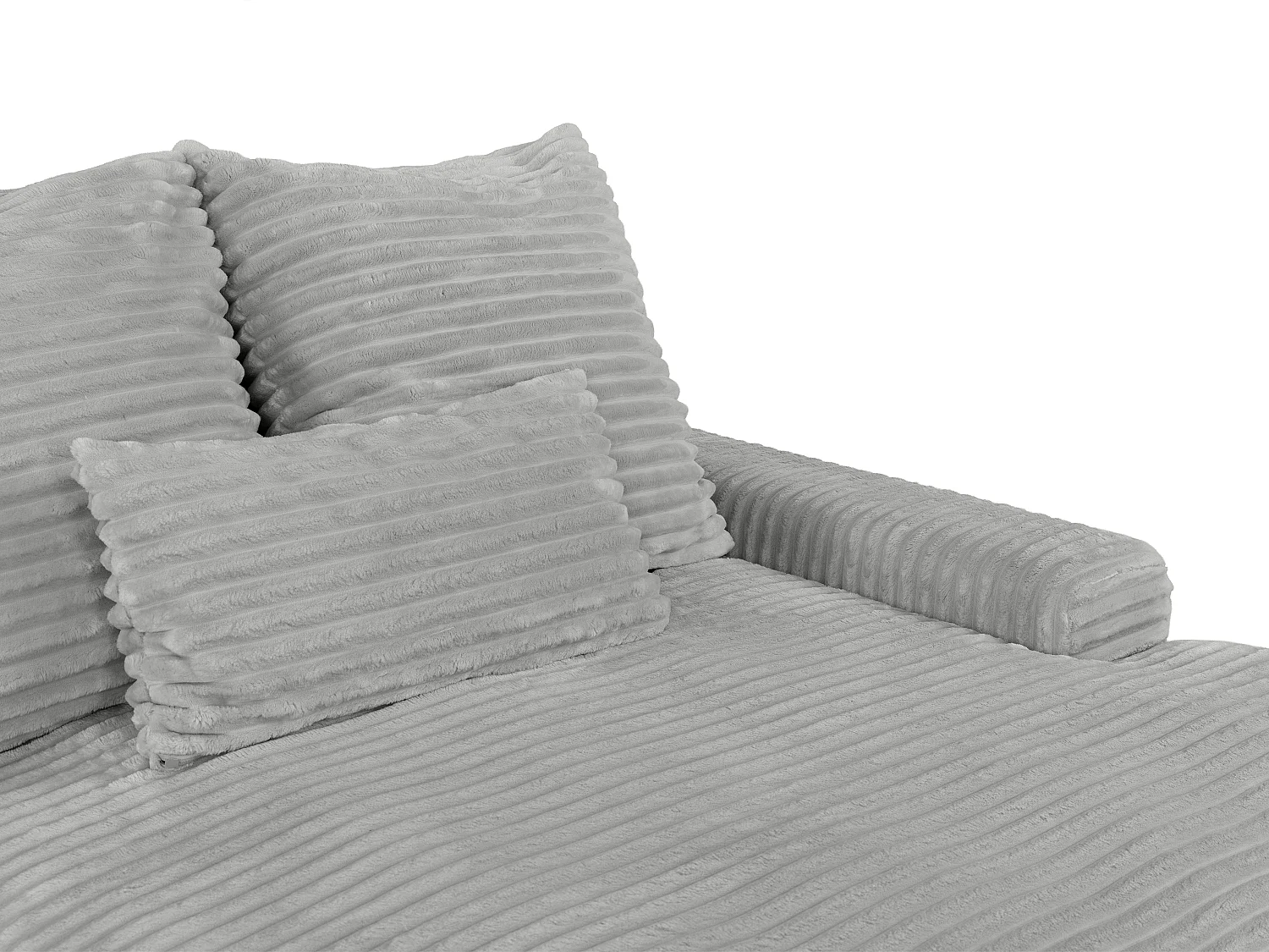 Canapé 4 places confort assise profonde en velours côtelé grosses côtes gris CALAZO de Pascal Morabito