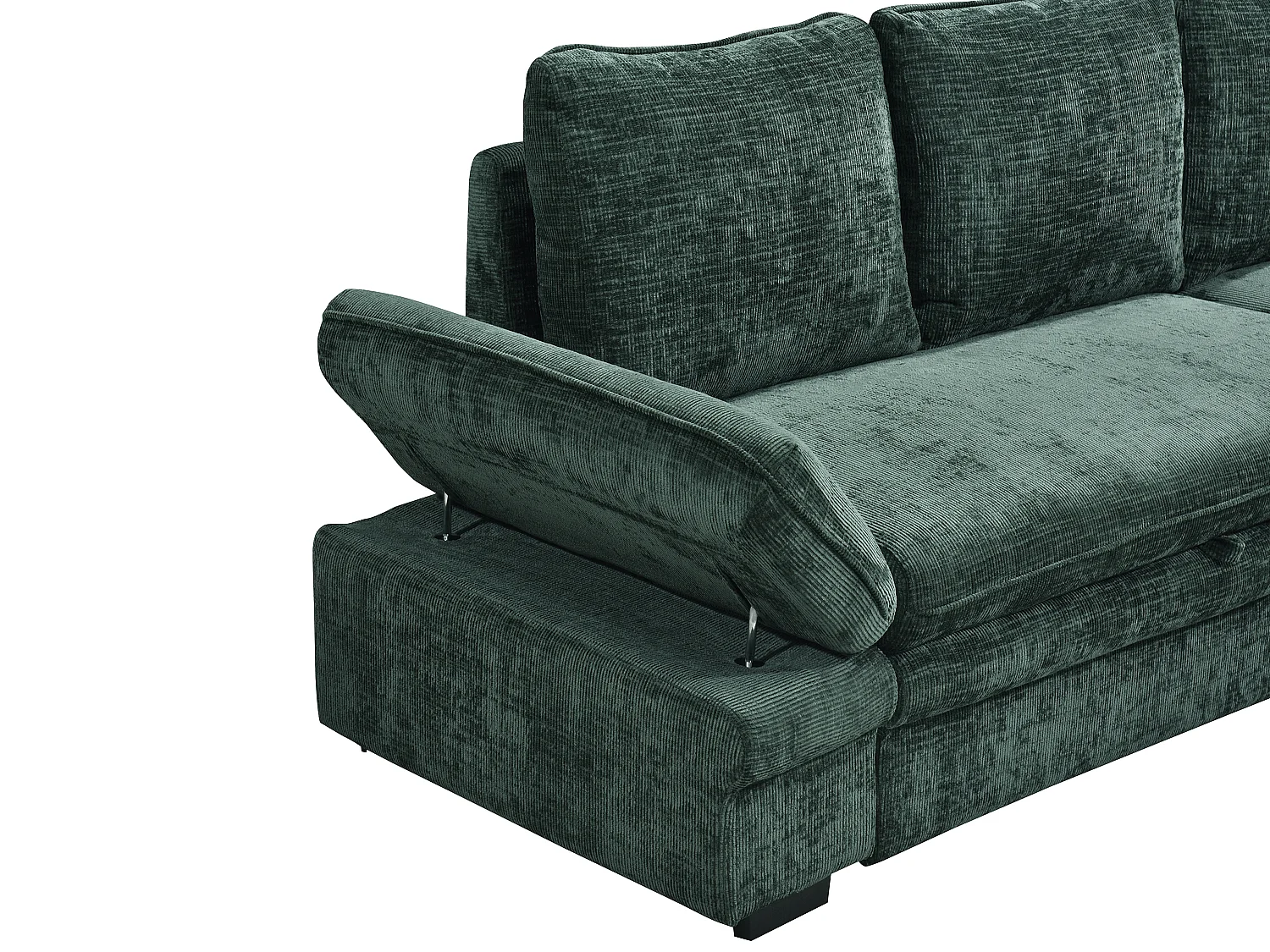 Canapé d'angle convertible et réversible en tissu chenille vert SIVIARA
