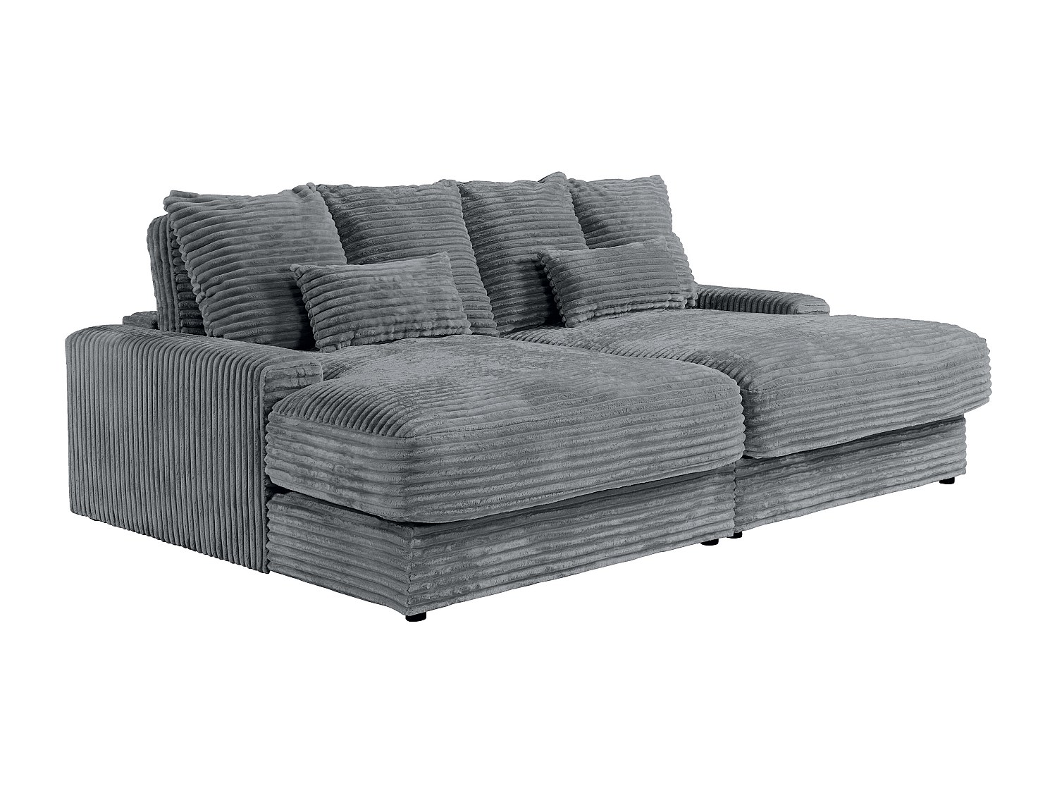 3-Sitzer-Sofa – bequeme tiefe Sitzfläche – grober Cordstoff – Anthrazitgrau günstig online kaufen