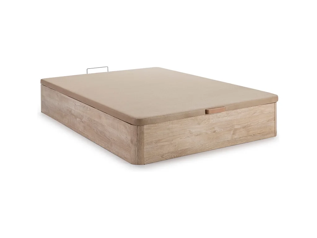 Ensemble 160 x 200 cm sommier coffre naturel clair + matelas ressorts ensachés 7 zones et mémoire de forme ép.22cm - LUREAN de YSMÉE