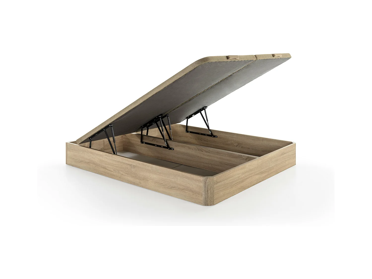 Set 180 x 200 cm rete contenitore naturale chiaro + materasso molle insacchettate 7 zone e memory foam sp.22cm - LUREAN di YSMÉE