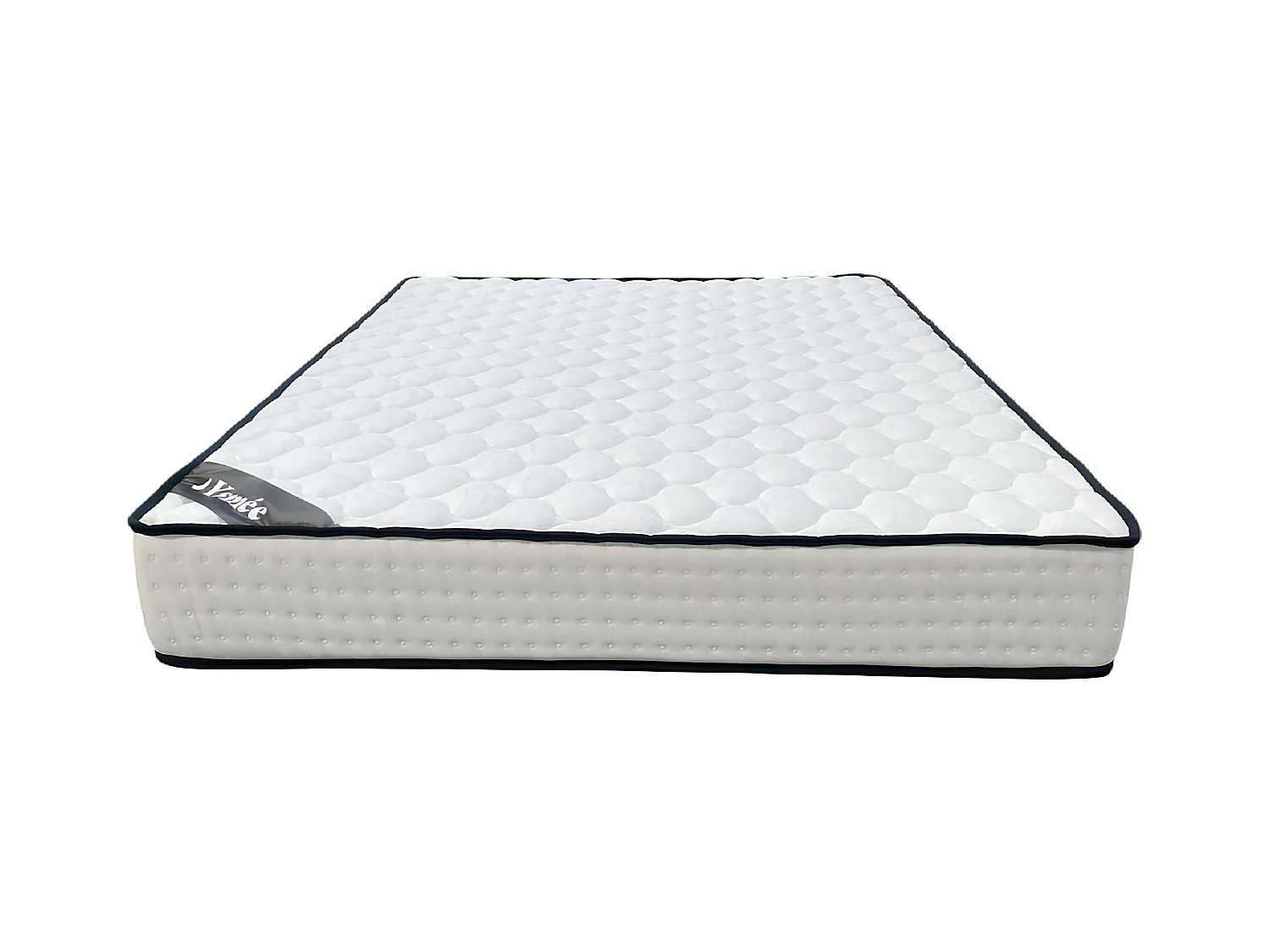 Ensemble 160 x 200 cm sommier coffre blanc + matelas ressorts ensachés 7 zones et mémoire de forme ép.22cm - LUREAN de YSMÉE