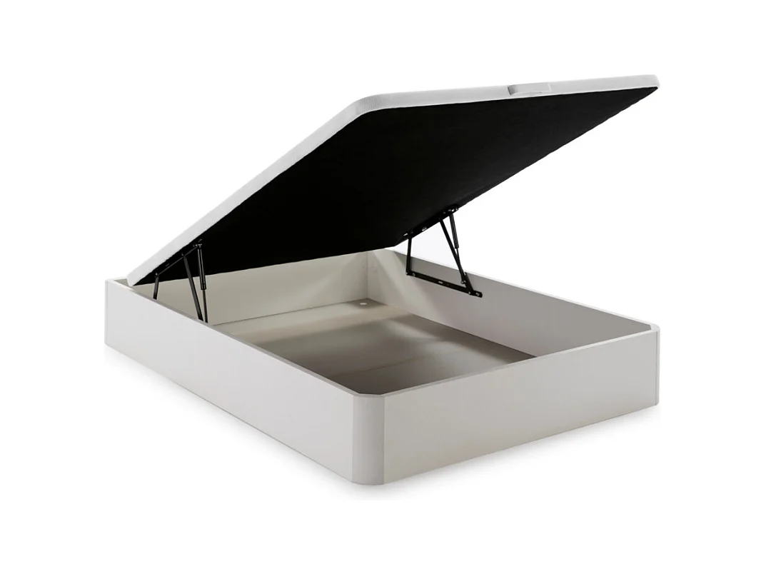Ensemble 160 x 200 cm sommier coffre blanc + matelas ressorts ensachés 7 zones et mémoire de forme ép.22cm - LUREAN de YSMÉE