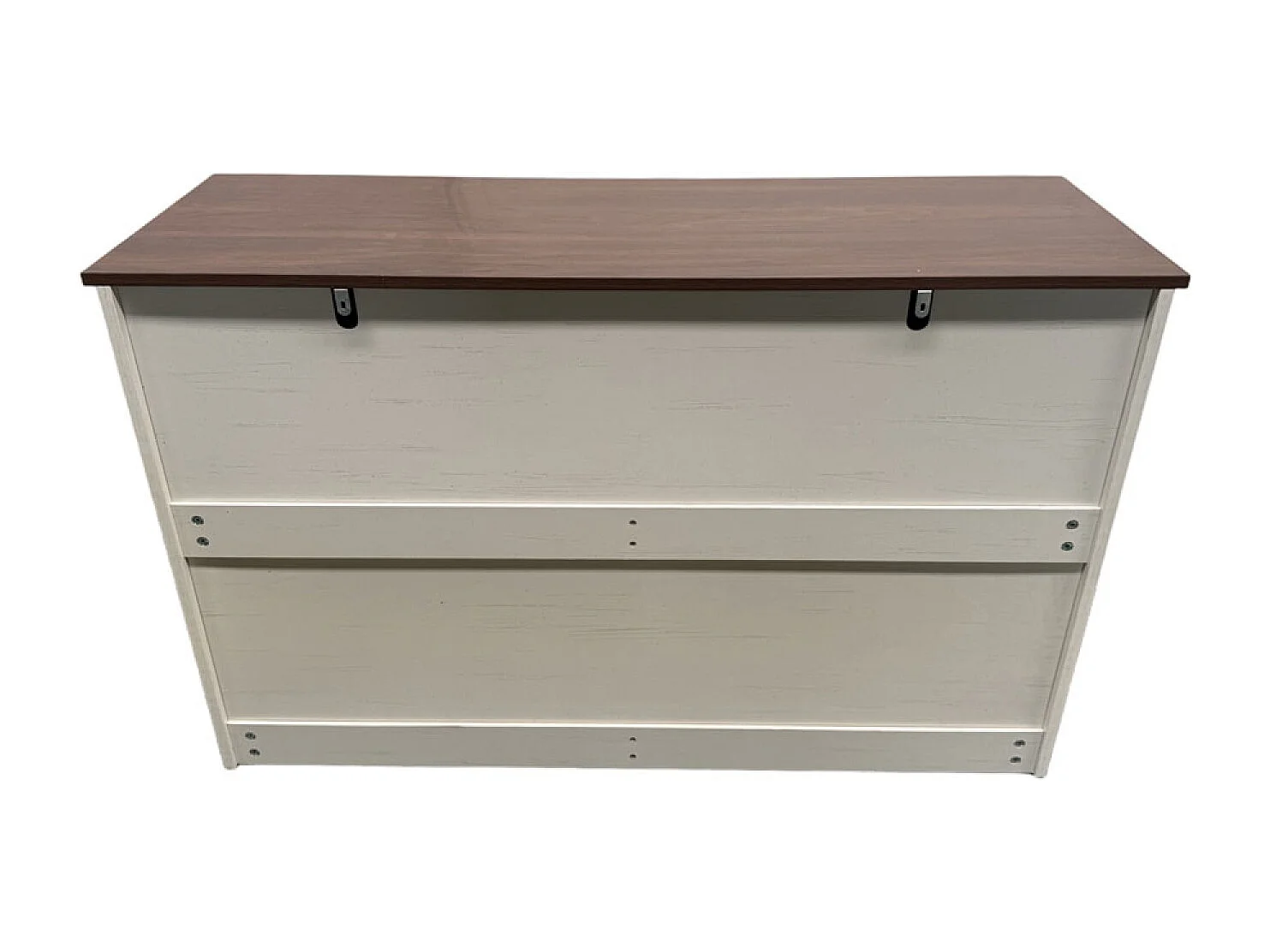 Commode 6 tiroirs blanc et bois 120cm VALLA