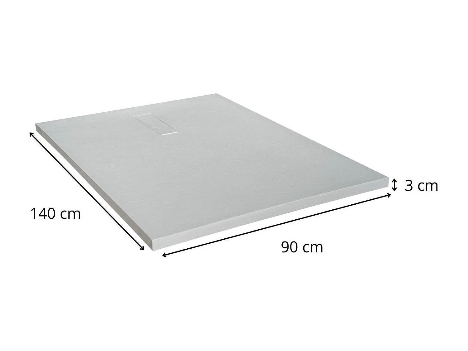 SOMA witte extra vlakke douchebak met steenlook