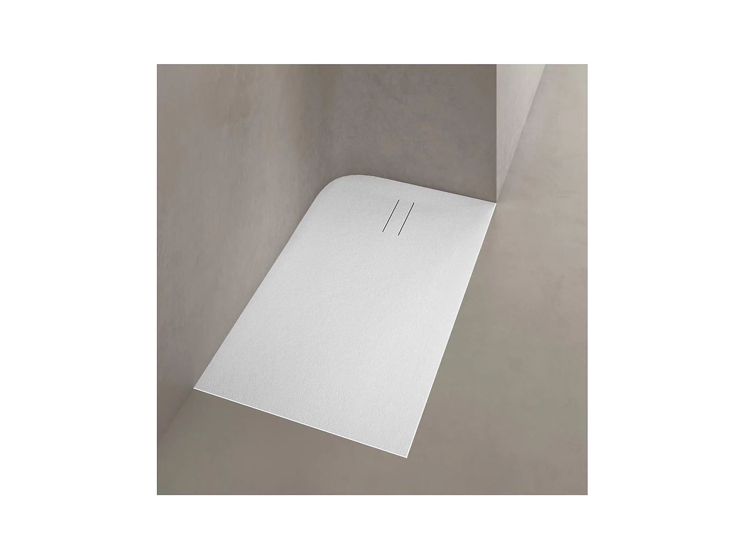 Plato de ducha SOMA extraplano efecto piedra blanco 120x90