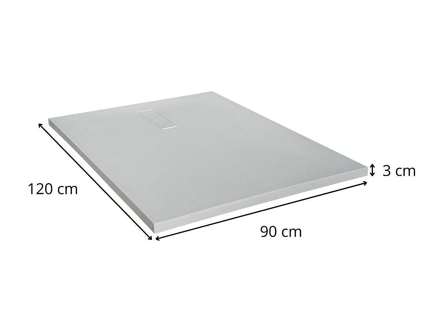 Plato de ducha SOMA extraplano efecto piedra blanco 120x90