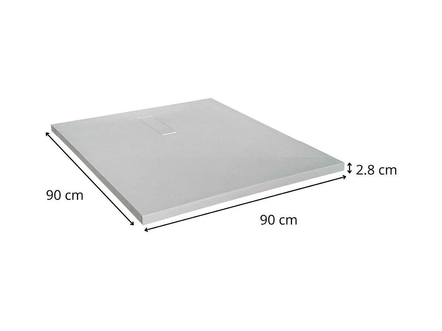 Receveur de douche aspect pierre extra-plat blanc SOMA