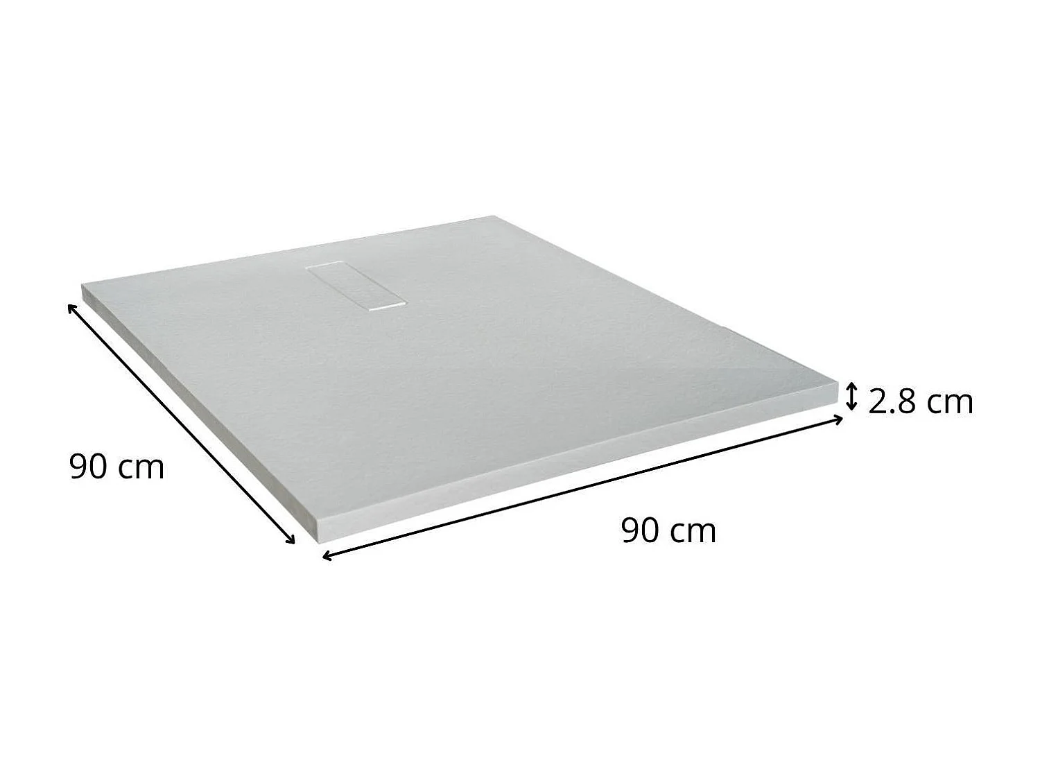 Plato de ducha SOMA extraplano efecto piedra blanco 90x90