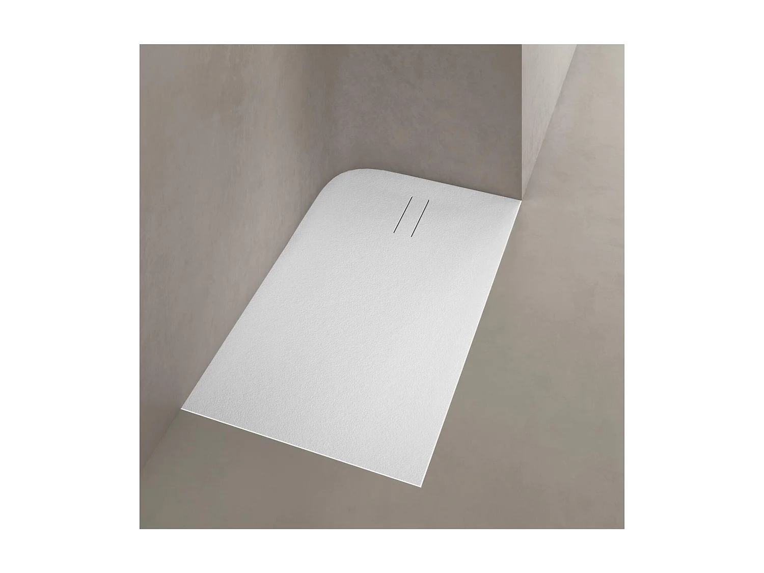 Plato de ducha SOMA extraplano efecto piedra blanco 90x90