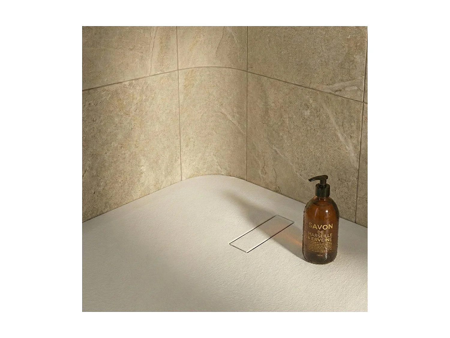 Receveur de douche aspect pierre extra-plat blanc SOMA