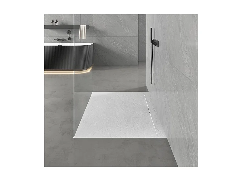 Plato de ducha de pared LIVA extraplano efecto pizarra 140x90cm 120x90