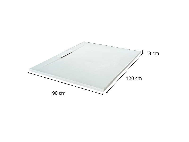 LIVA extra vlakke wanddouchebak in leisteenlook 120x90