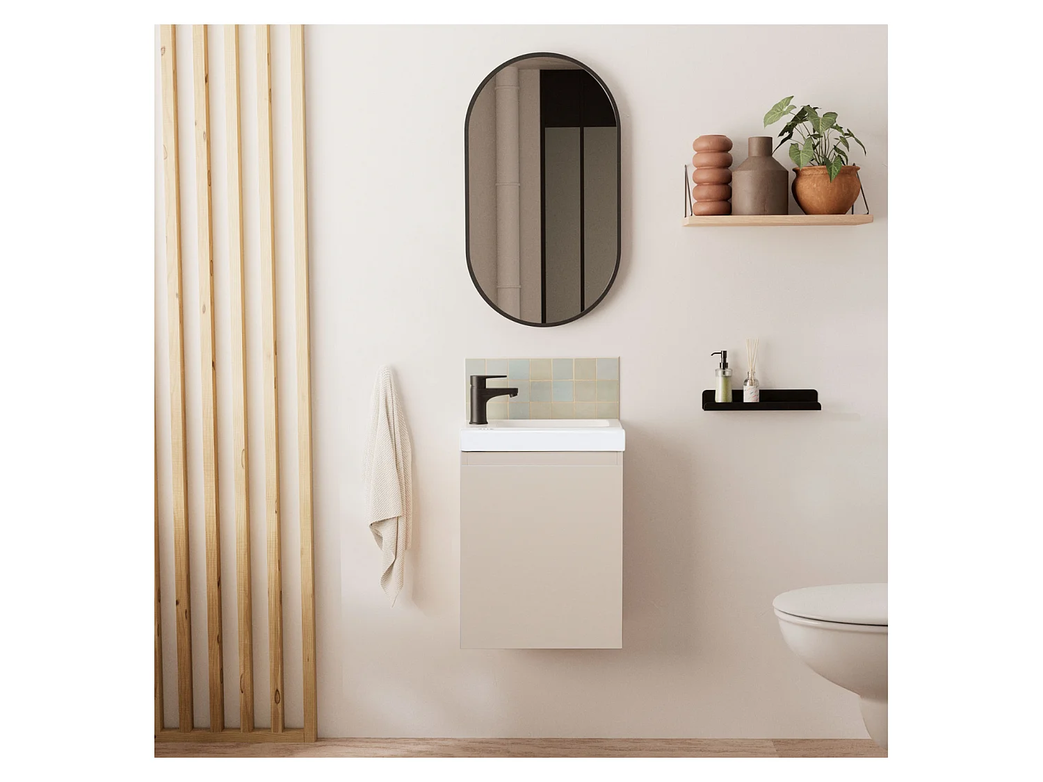 Mueble lavabo LISA + espejo ovalado