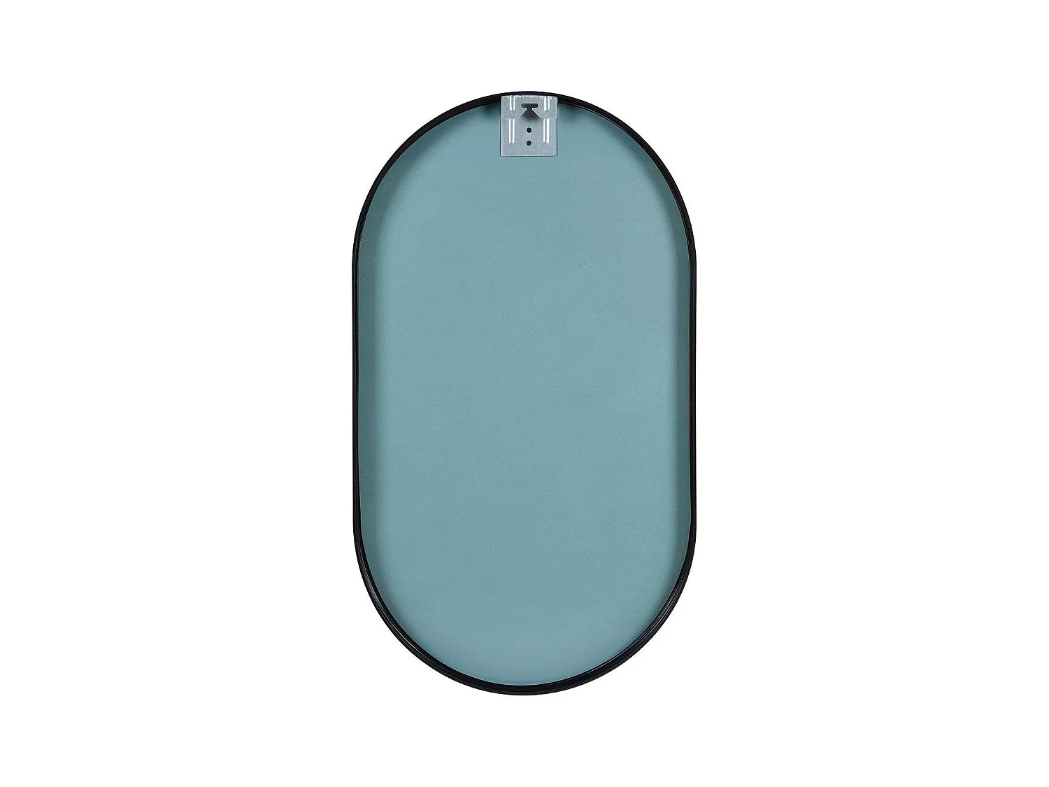 Ensemble lave-mains suspendu avec robinet noir et miroir ovale