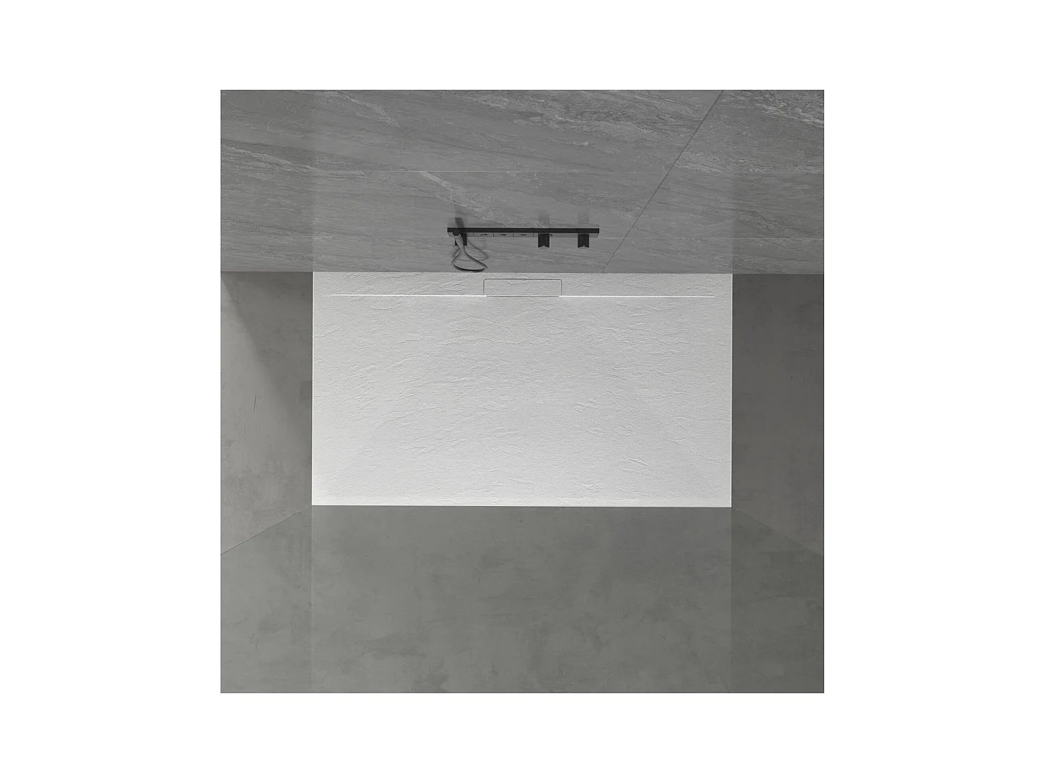 Plato de ducha de pared LIVA extraplano efecto pizarra 140x90cm 140x90