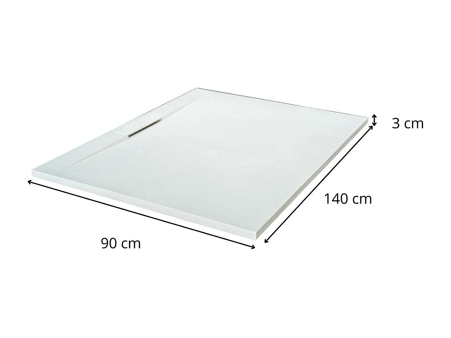 LIVA extra vlakke wanddouchebak in leisteenlook 140x90cm 140x90