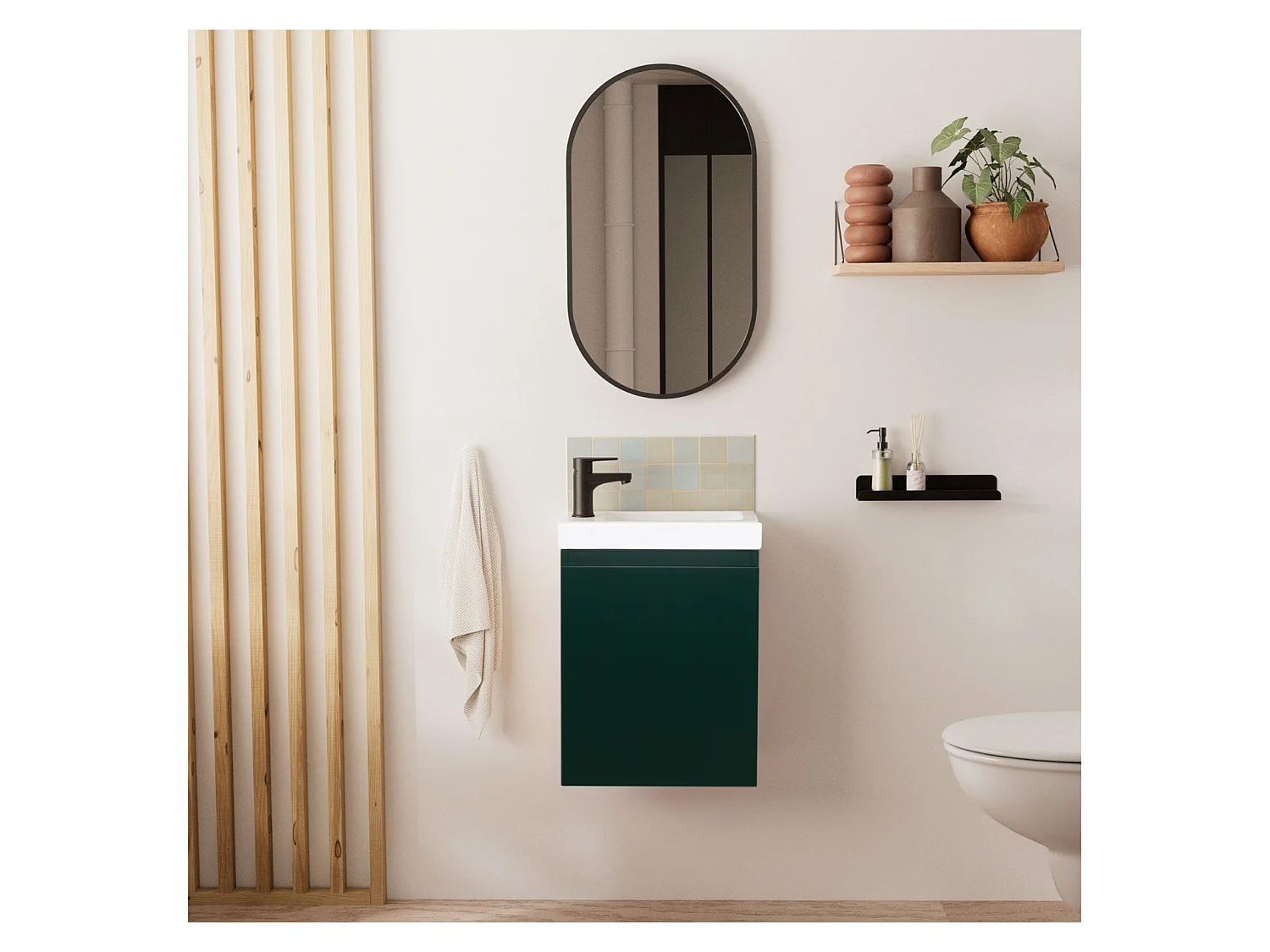 Mueble lavabo LISA + espejo ovalado