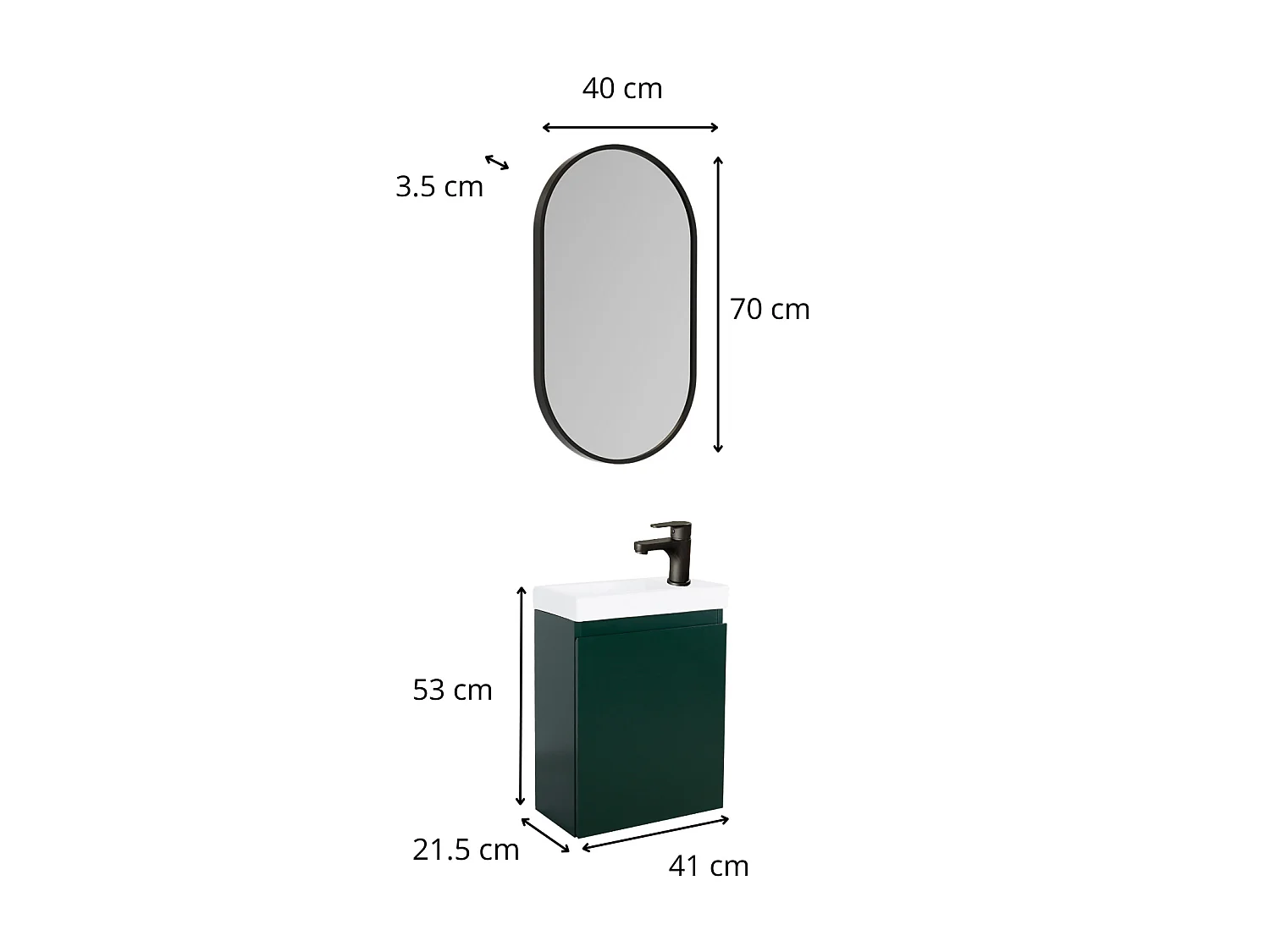 Mueble lavabo LISA + espejo ovalado