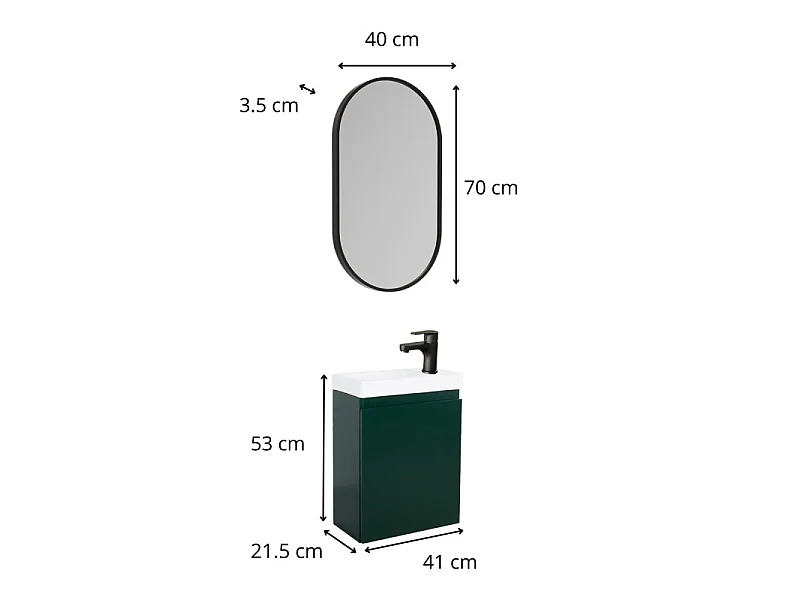 Szafka pod umywalkę LISA + lustro owalne