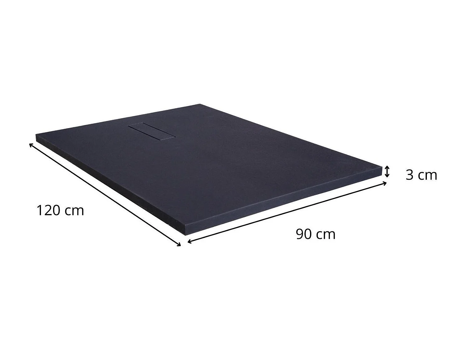 SOMA extra vlakke douchebak met steenlook 120x80cm