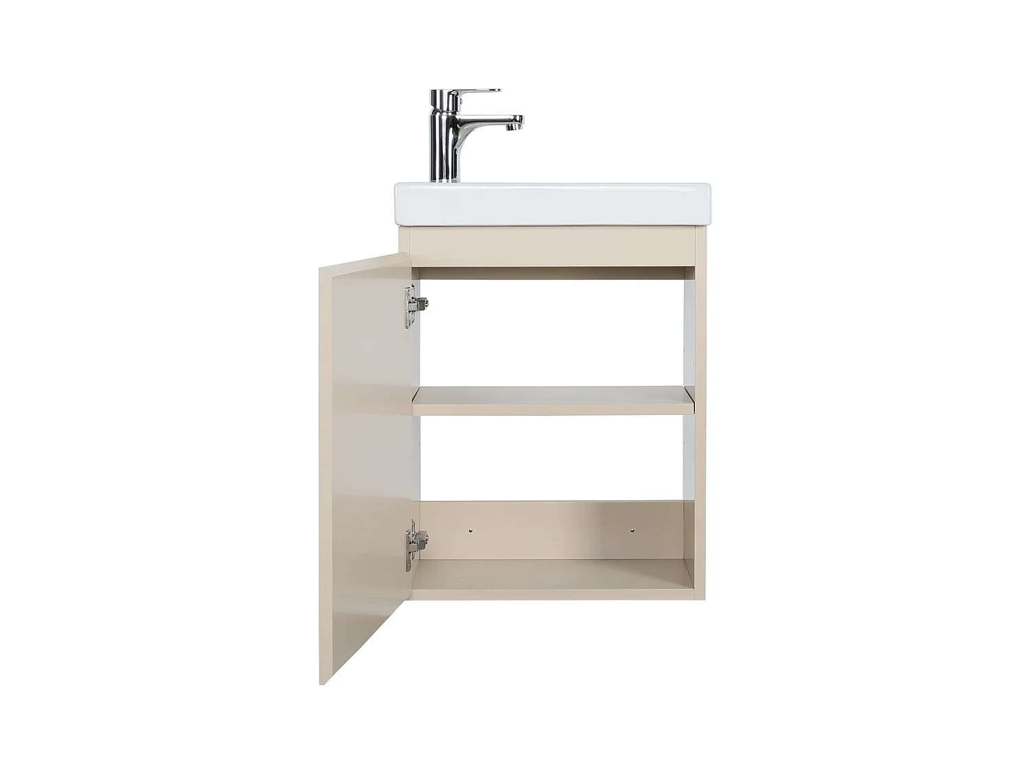 Ensemble lave-mains suspendu avec robinet noir et miroir ovale