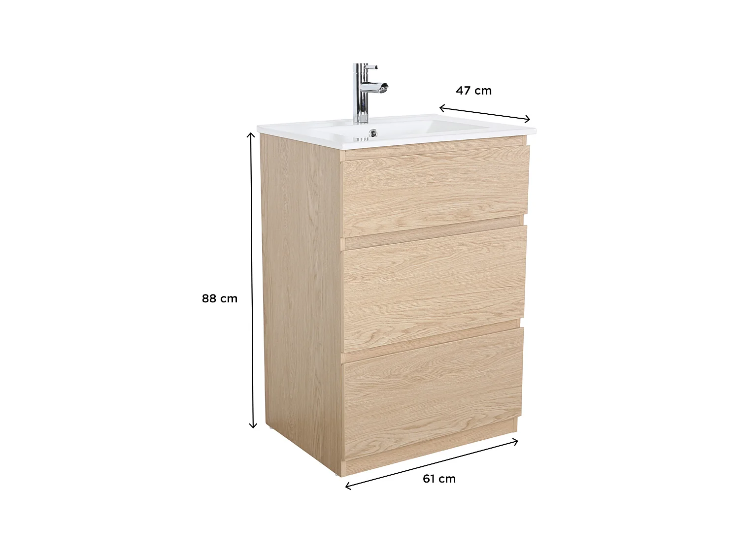 Mueble lavabo individual SORRENTO de 60 cm con patas