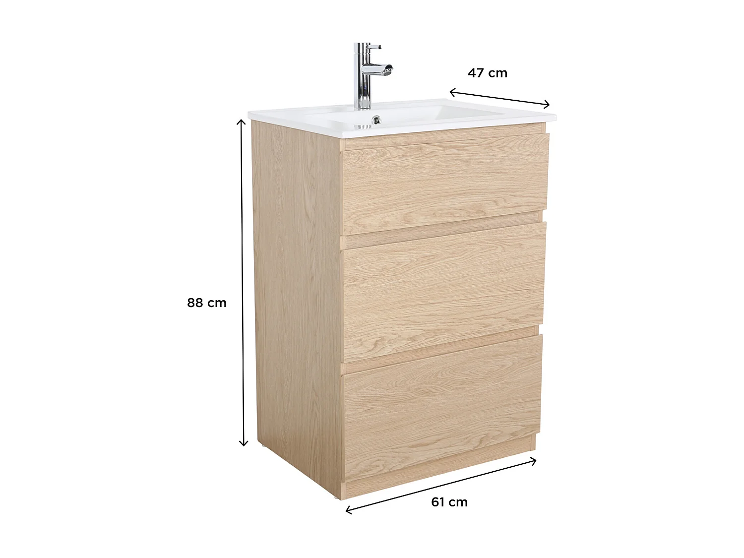 Mobile lavabo singolo SORRENTO 60cm su gambe