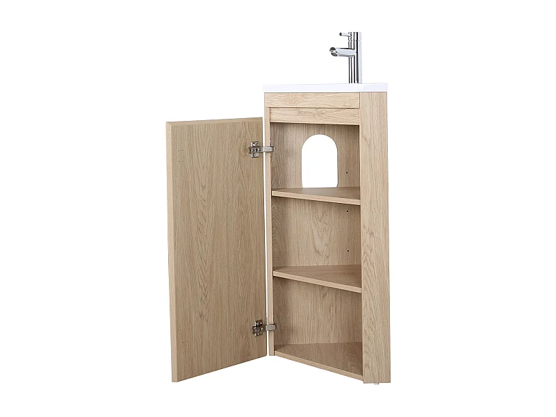 Meuble lave-mains d'angle avec vasque en résine SORRENTO