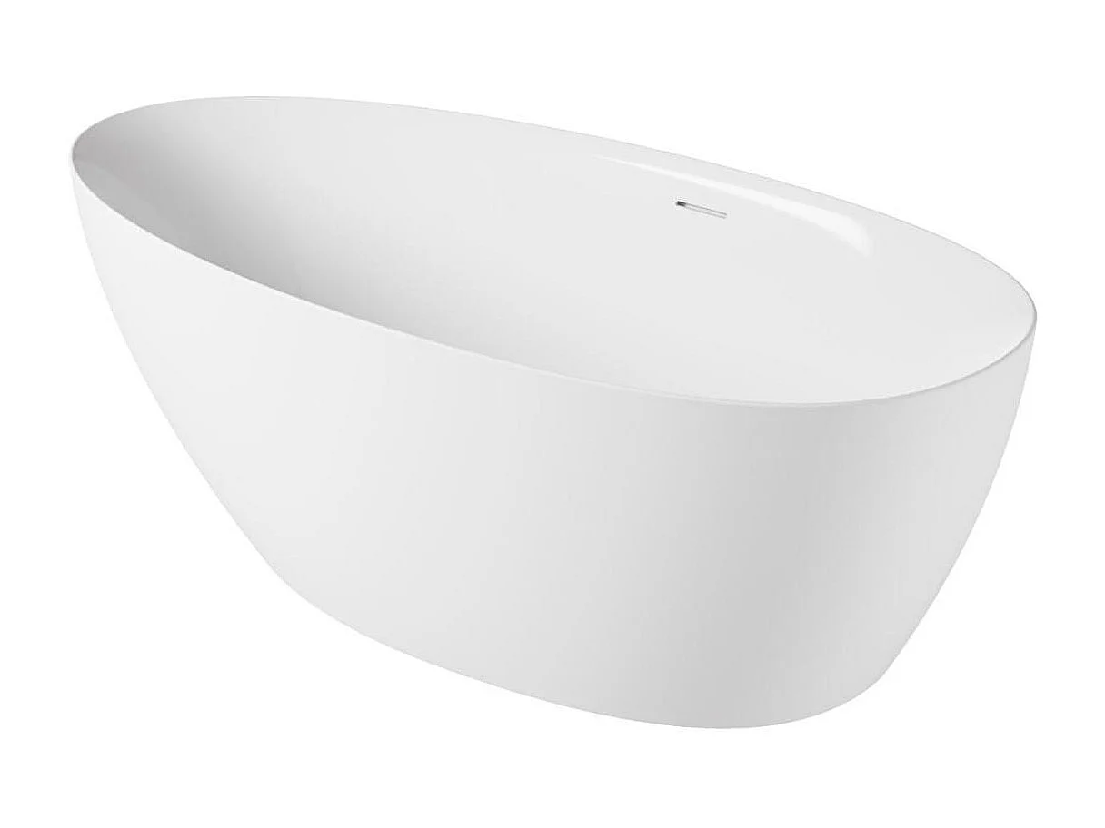 BAÏA 170 cm freistehende Badewanne aus weißem Acryl