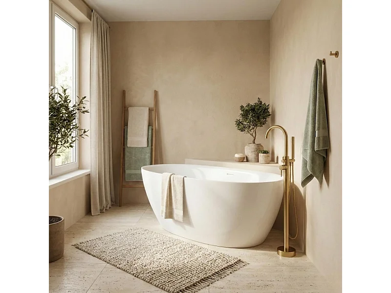 Bañera exenta BAÏA de acrílico blanco de 170 cm