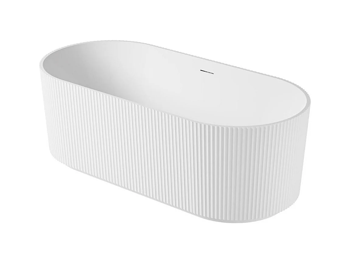 Bañera exenta acanalada acrílica blanca STRIA de 170 cm