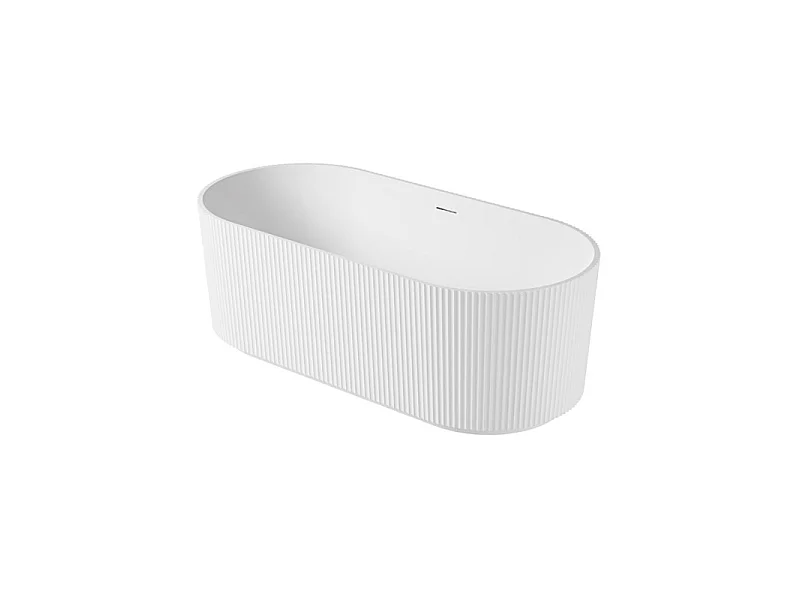 Bañera exenta acanalada acrílica blanca STRIA de 170 cm
