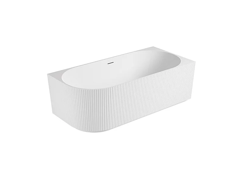 Vasca da bagno semi-isola in acrilico bianco con coste 170cm - Angolo retto STRIA