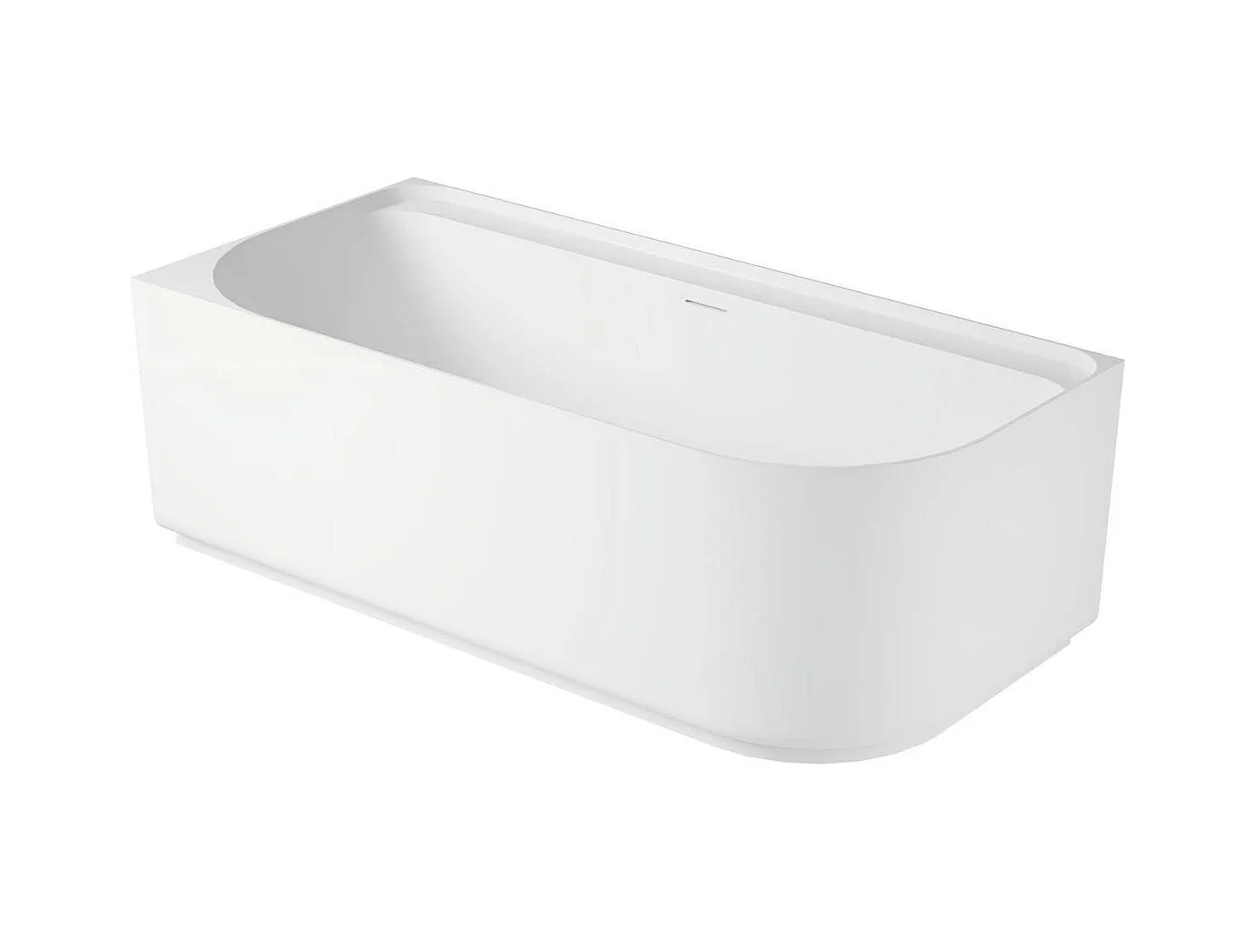 Baignoire semi-îlot blanche 170cm en acrylique Lucite® - Angle gauche - Livrée complète