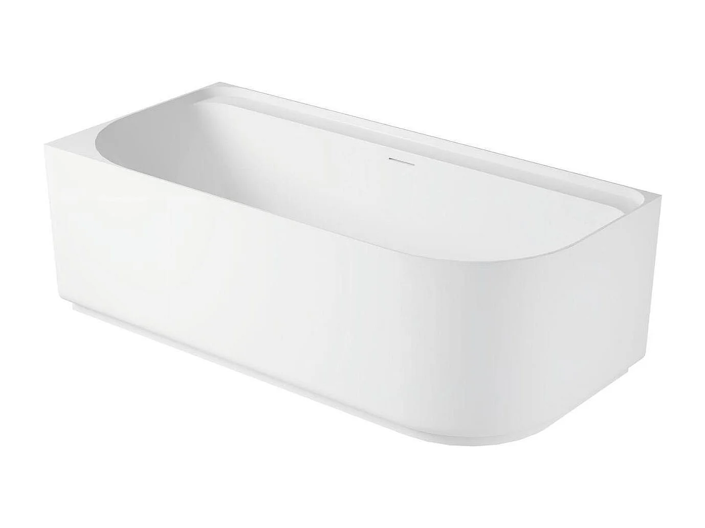 Bañera acrílica semi-exenta blanca de 170 cm - Esquina izquierda EQUINOXE