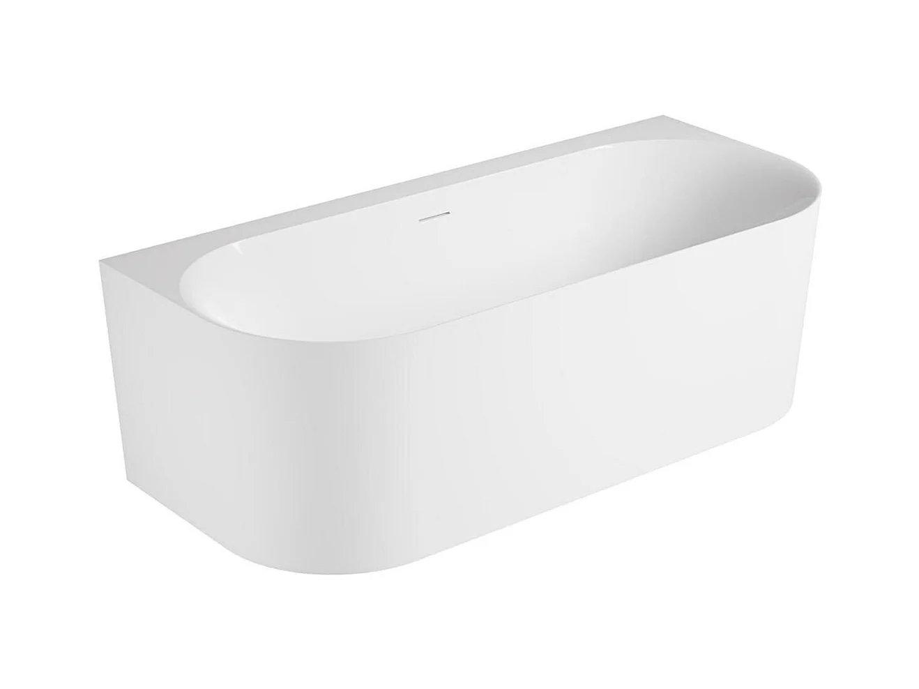 Baignoire murale blanche 170cm en acrylique Lucite® - Livrée complète