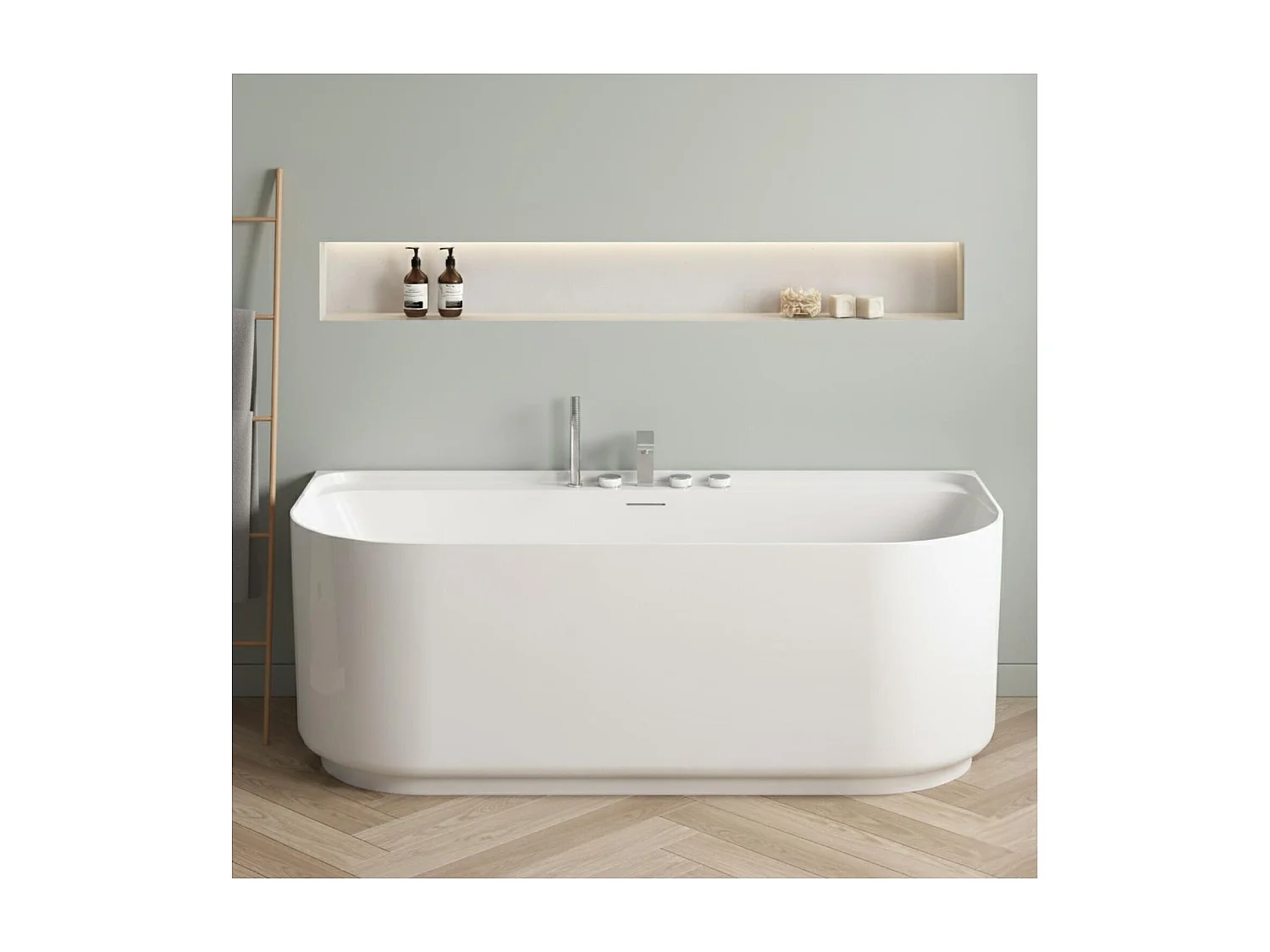 Vasca da bagno in acrilico bianco da parete EQUINOXE 170cm